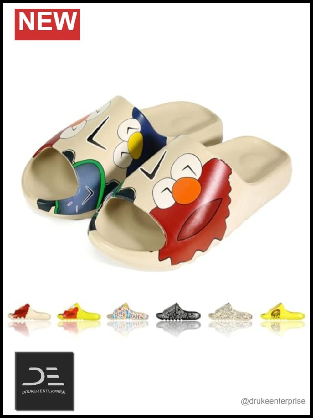 Cloud Cushion Slides EVA Pillow Slippers Cartoon Print Non-Slip Shower Sandals